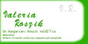 valeria roszik business card